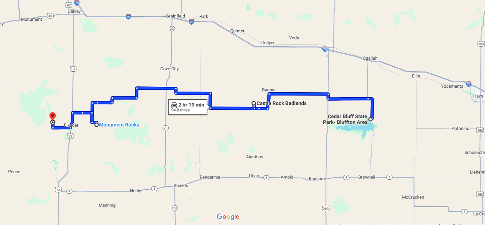 Northwest Budget Trip Route